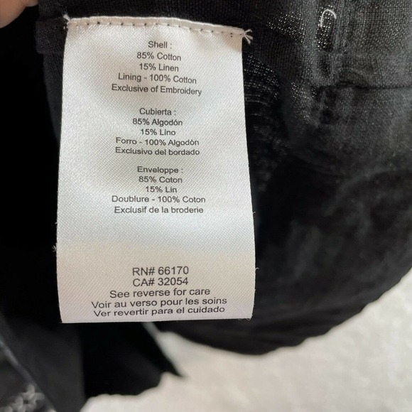 Amit Aggarwal womens top size medium Embroidered hem button back black - Picture 5 of 9